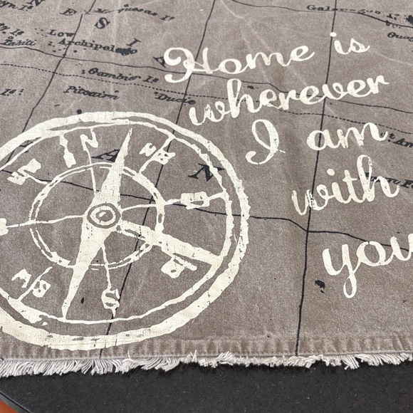 Primitives by Kathy Gray and White Map Decor, Wall Hanging, Table Cloth 27”x 28” - Picture 2 of 7